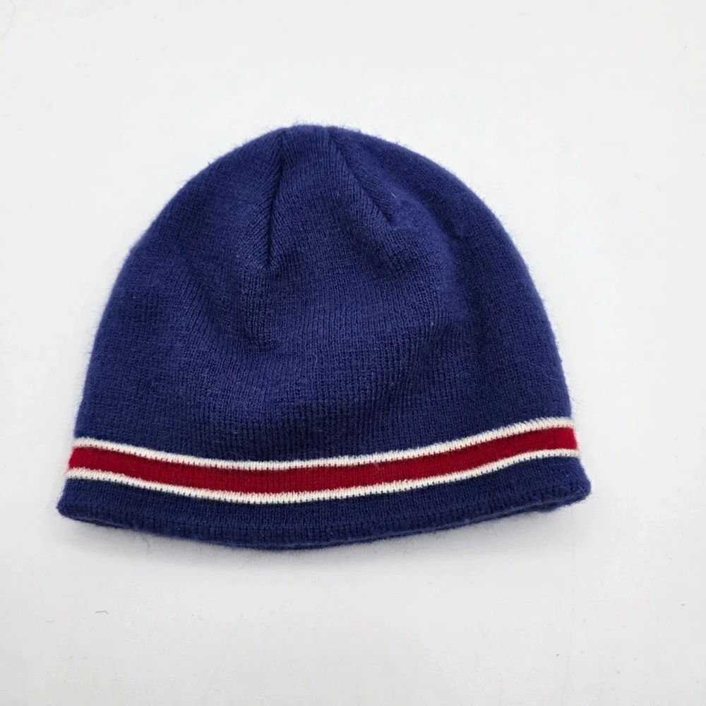 47 Brand Chicago Cubs MLB Kids Blue Knit Beanie Hat Stripe Embroidered Logo